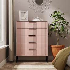 *Cancelled Order* - Fluted 5 Drawer Chest - Kobe Pink (1x in stock)