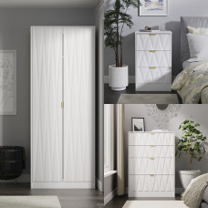 Clearance Las Vegas 3 Piece Set - White Matt/Gold Handles