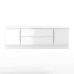 Clearance Milan 2 Door 2 Drawer TV Unit - White Gloss