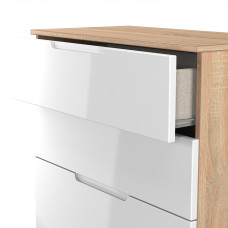 *Cancelled Order* - Milan 4 Drawer Deep Chest - White Gloss & Bardolino Oak (1x in stock) *Cancelled Order* - Milan 4 Drawer Deep Chest - White Gloss & Bardolino Oak (1x in stock)