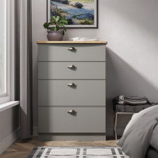 *Cancelled Order* - Victoria 4 Drawer Deep Chest - Grey Matt & Riviera Oak (1x in stock) *Cancelled Order* - Victoria 4 Drawer Deep Chest - Grey Matt & Riviera Oak (1x in stock)