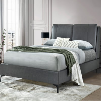 Aubury Grey Fabric Bed Frame 