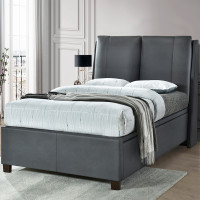 Aubury Grey Ottoman Fabric Bed Frame 