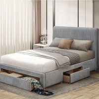 Dante Grey Fabric Bed Frame 
