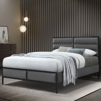 Mansfield Grey Fabric Bed Frame 