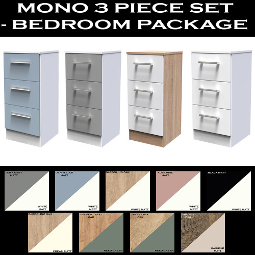 Mono 3 Piece Set - Bedroom Package Mono 3 Piece Set - Bedroom Package