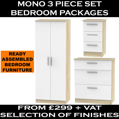 Mono 3 Piece Set - Bedroom Package Mono 3 Piece Set - Bedroom Package
