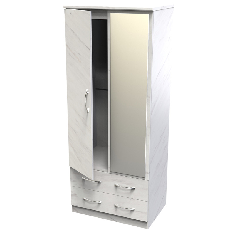 Avon Standard 2 Drawer Mirrored Wardrobe