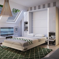 Clyde White Vertical Storage Bedframe from