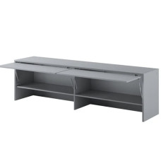Grey Matt Overbed Unit for 4ft6 Double Horizontal Wall Bed