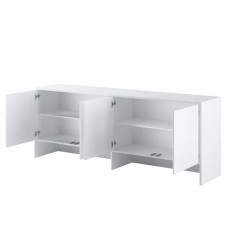 White Matt Overbed Unit for 4ft Small Double Horizontal Wall Bed