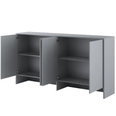 Grey Matt Overbed Unit for 3ft Single Horizontal Wall Bed