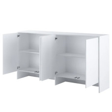 White Matt Overbed Unit for 3ft Single Horizontal Wall Bed