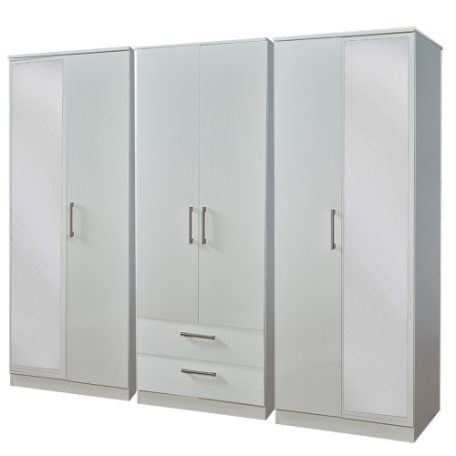 Destiny 6 Door 2 Drawer Mirrored Wardrobe Destiny 6 Door 2 Drawer Mirrored Wardrobe