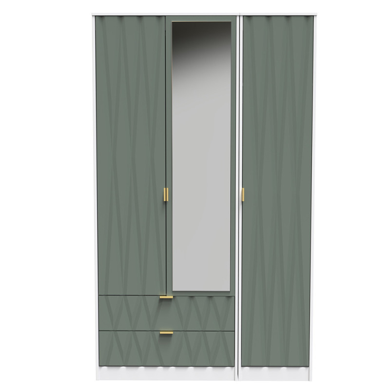 Las Vegas Tall 3 Door 2 Drawer Mirrored Wardrobe