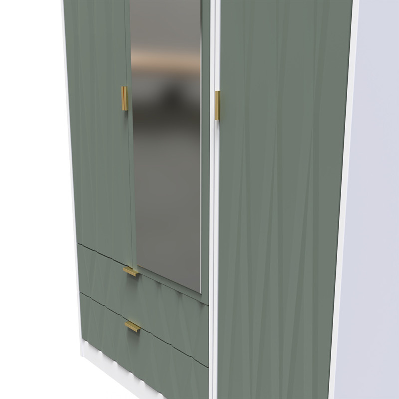 Las Vegas Tall 3 Door 2 Drawer Mirrored Wardrobe