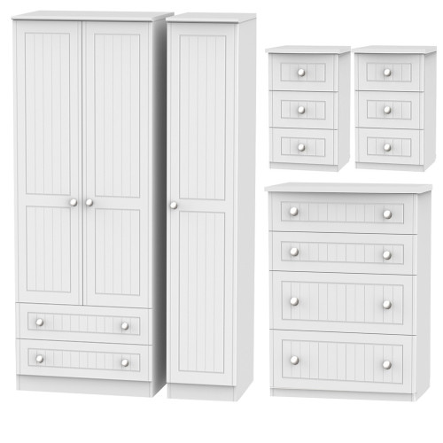 Miami 4 Piece Drawer Bedroom Set - Large