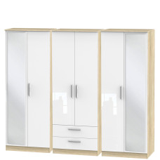 Mono 6 Door 2 Drawer Mirrored Wardrobe