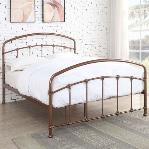 Mostyn Rose Gold Metal Bedframe