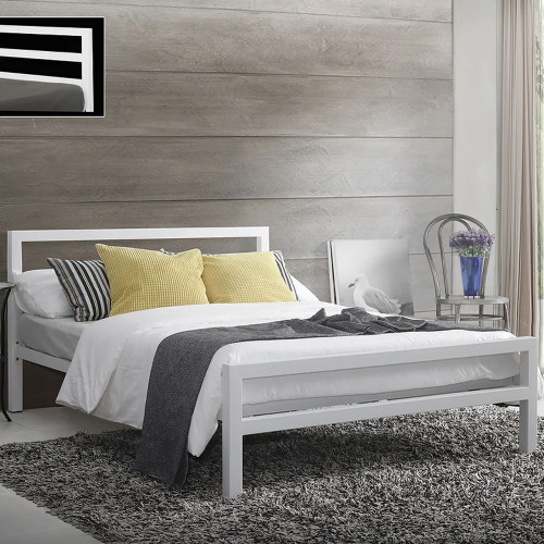 City Block White Metal Bedframe City Block White Metal Bedframe