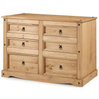 Mexican Pine 3+3 Drawer Wide Chest