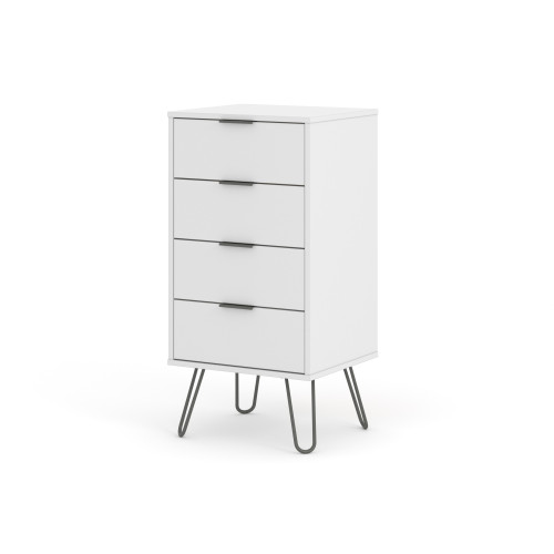 Portree White 4 Drawer Narrow Chest