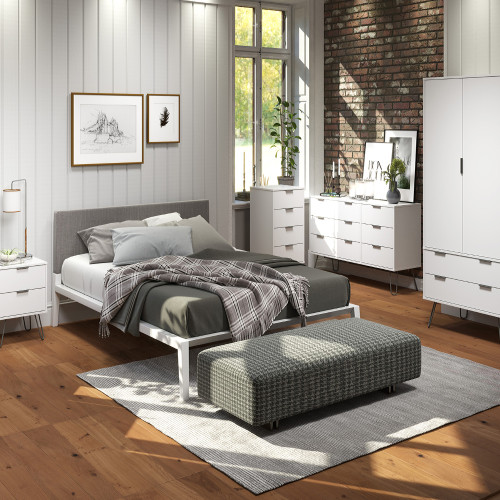 Portree White 4 Drawer Narrow Chest