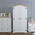 Mexican White Mirrored Armoire with Drawer