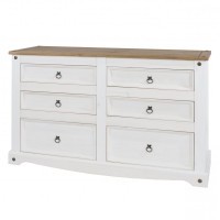 Mexican White 3+3 Drawer Wide Chest