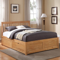 Pentre Hardwood Bed Frame With Fixed Drawers