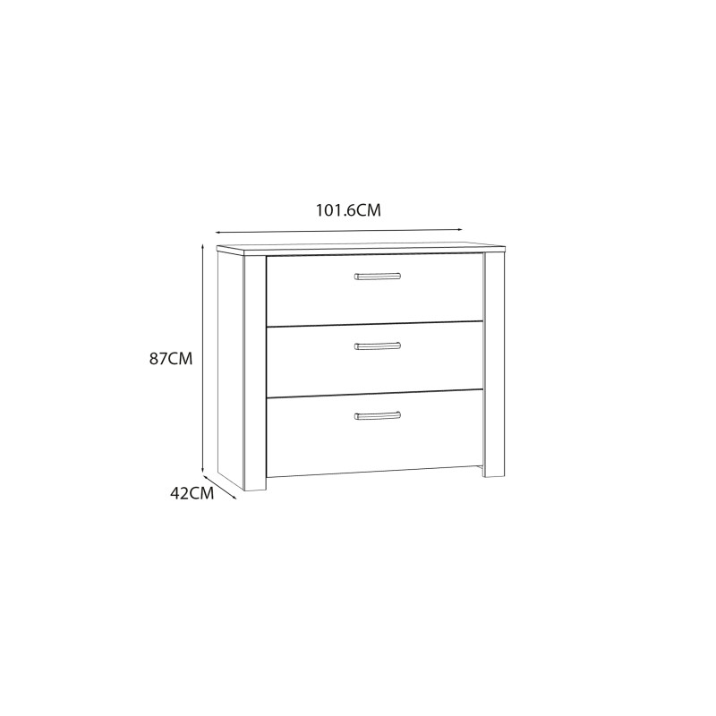 Bruny 3 Drawer Chest