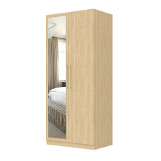 Parma Oak 2 Door 1 Mirrored Door Wardrobe