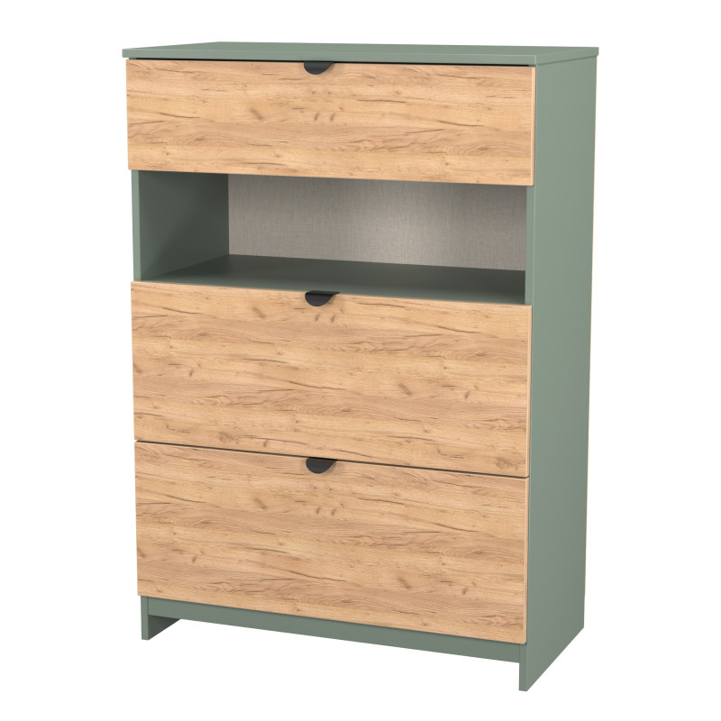 Bora 3 Drawer Deep Chest with Shelf