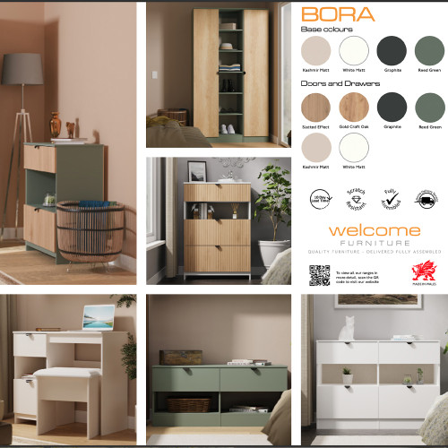 Bora 3 Drawer Deep Chest with Shelf