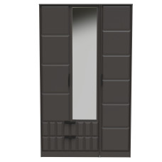 New York Tall 3 Door 2 Drawer Mirror Wardrobe