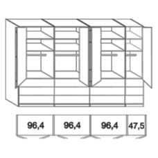 Loft 350cm Outer Drawer Wardrobe from