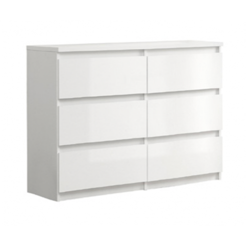 Charlton White Gloss 6 Drawer Wide Chest Charlton White Gloss 6 Drawer Wide Chest
