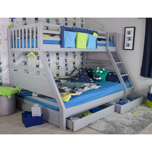 Ollie Triple Bunk Bed Grey Ollie Triple Bunk Bed Grey