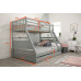 Ollie Triple Bunk Bed Grey Ollie Triple Bunk Bed Grey