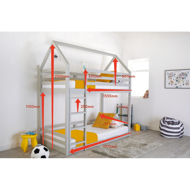 Playhouse Bunk Bed White