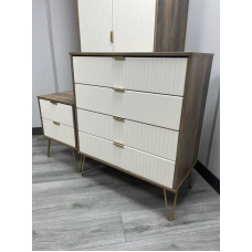 CLEARANCE Linear 3 Piece Set - White Matt & Vintage Oak