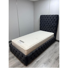 CLEARANCE 3ft Bed Frame - Black Crushed Velvet