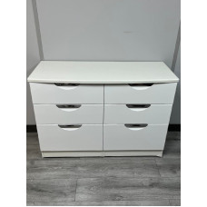 CLEARANCE Camden 6 Drawer Midi Chest - White Gloss