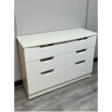 CLEARANCE Camden 6 Drawer Midi Chest - White Gloss