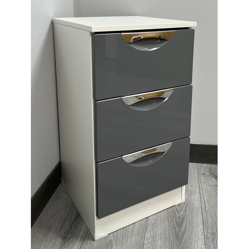 CLEARANCE Camden Grey Gloss 3 Drawer Locker