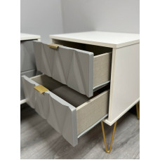 CLEARANCE Pair Of Diamond 2 Drawer Bedsides