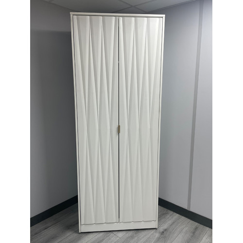 CLEARANCE Diamond White 2 Door Wardrobe