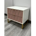 CLEARANCE Diamond 2 Drawer Midi Chest - Pink Matt Finish