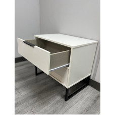 CLEARANCE Pair Of Hong Kong 2 Drawer Bedsides - White Matt