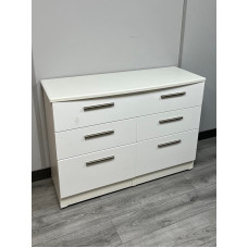 CLEARANCE Knightsbridge 6 Drawer Midi Chest - White Gloss